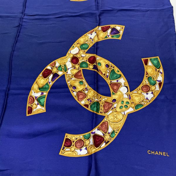 CHANEL Cocomark Gripore Jewelry Vintage Scarf Silk Women's [Used B] 20230224