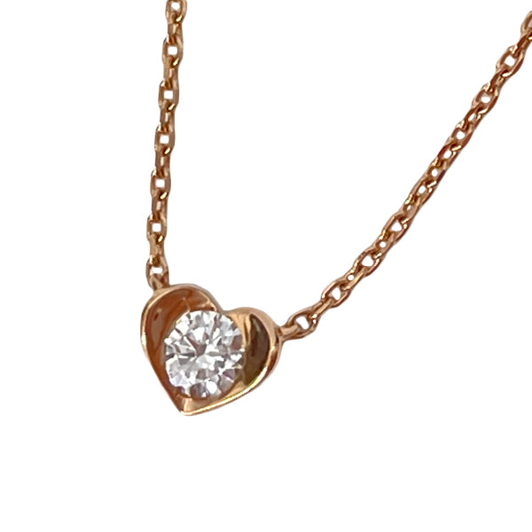 STAR JEWELRY Heart 0.07ct Necklace K18 Pink Gold/Diamond Women's [Used A] 20230210
