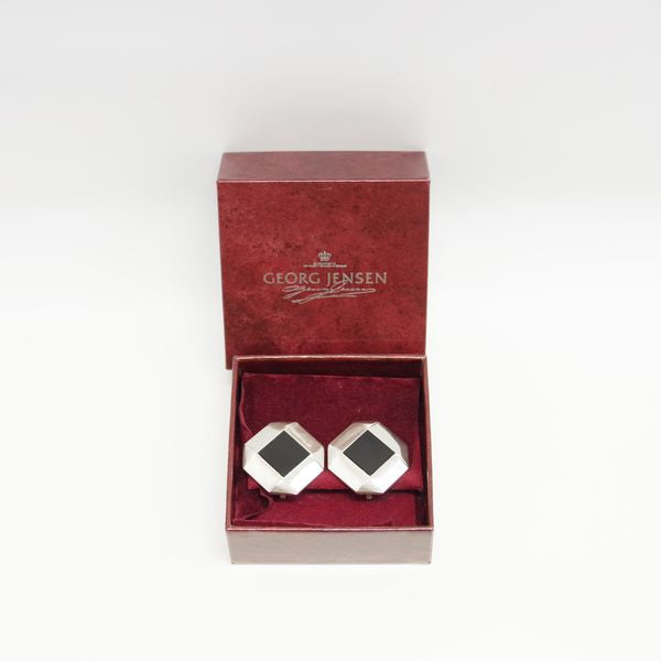Georg Jensen Vintage 209 Onyx Earrings Silver 925 Women's [Used B] 20230120