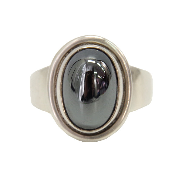 Georg Jensen Vintage 46B Hematite No. 9 Ring Silver 925 Unisex [Used B] 20221227