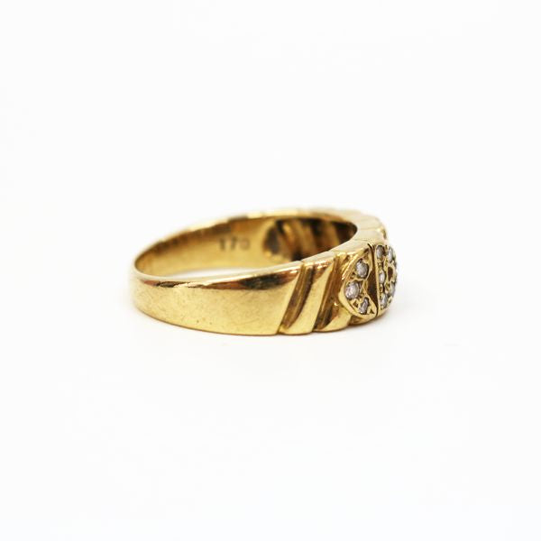 Christian Dior CD Logo 170 Mere Diamond Vintage No. 9 Ring K18 Yellow Gold/Diamond Women's [Used B] 20230106