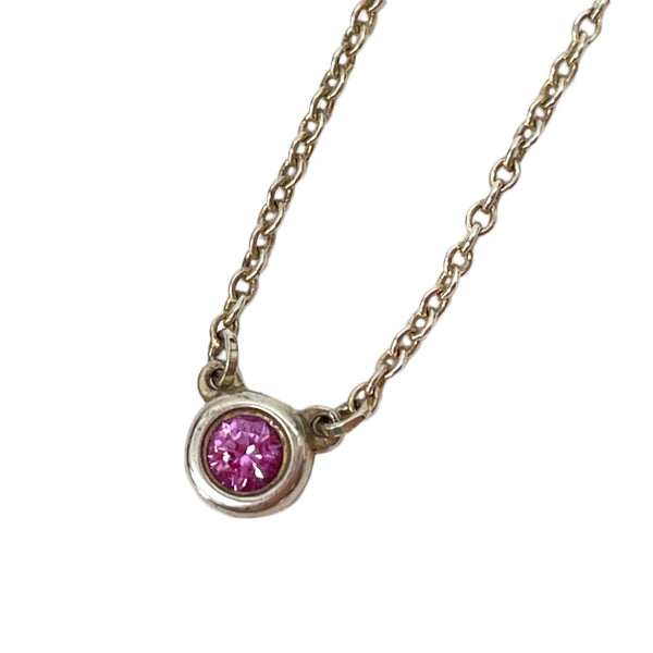 TIFFANY&amp;Co. Visthe Yard Pink Sapphire Necklace 925 Silver Women's [Used B] 20230210