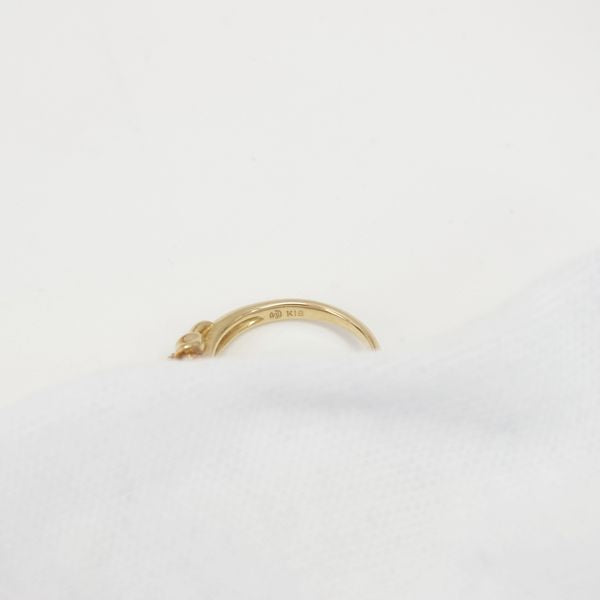 TASAKI Ribbon Motif Mele 0.02 One Grain Approx. 6.4mm No. 7 Ring K18 Yellow Gold/Pearl Women's [Used AB] 20230125