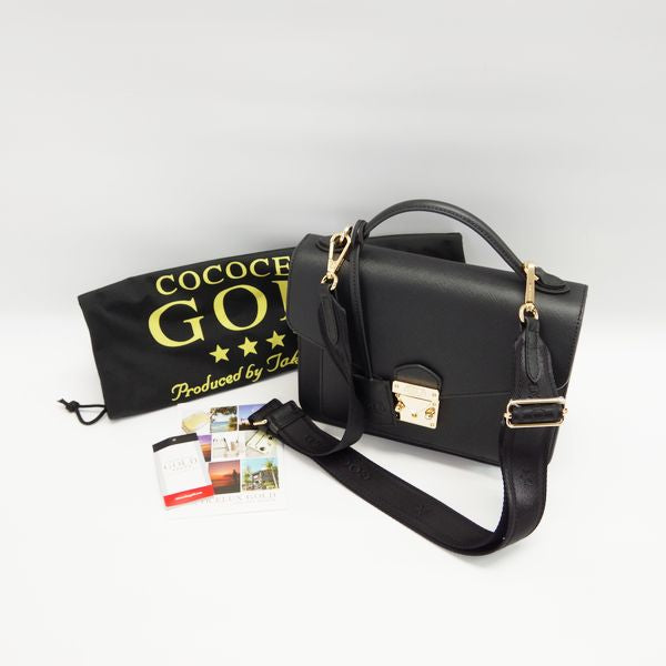 COCOCELUX GOLD 2WAY Logo Shoulder Handbag Leather Women's [Used A] 20231210