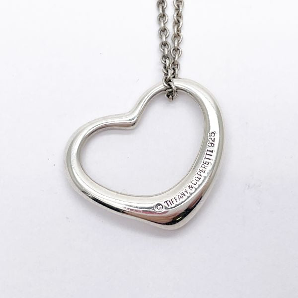 TIFFANY&amp;Co. Open Heart Necklace Silver 925 Women's [Used B] 20230523