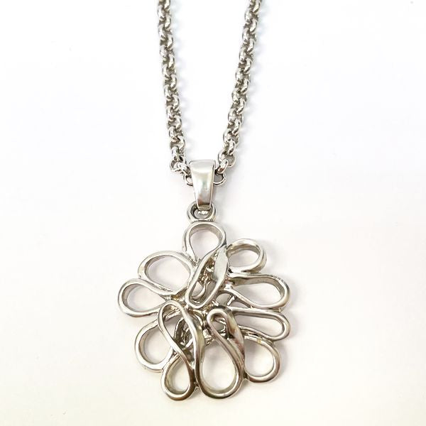 YVES SAINT LAURENT Flower Motif Vintage Necklace Metal Women's [Used AB] 20230306