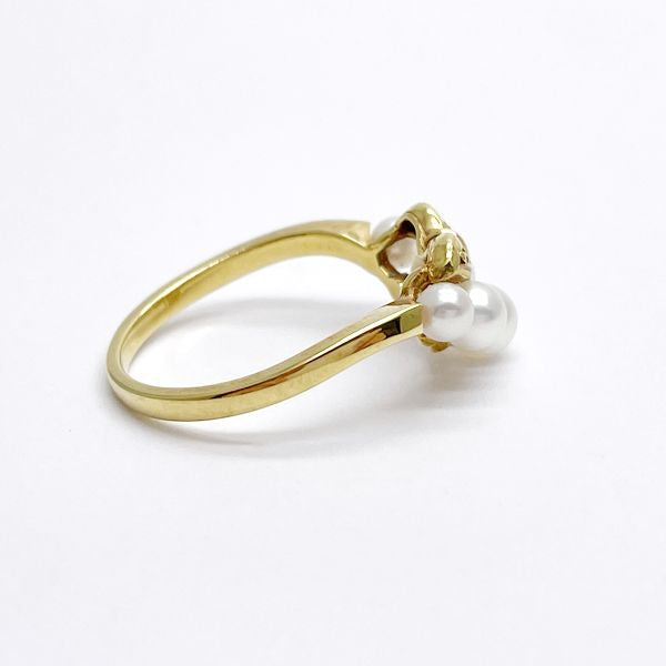 MIKIMOTO Pearl x Diamond Size 10.5 Ring K18 Yellow Gold Women's [Used B] 20230331