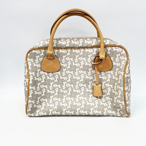 CELINE Saluki Carriage Pattern Mini Handbag Boston Bag PVC/Leather Women's [Used B] 20230310