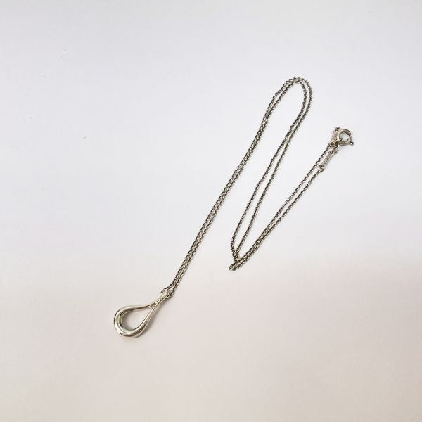 TIFFANY&amp;Co. Elsa Peretti Open Teardrop Necklace 925 Silver Women's [Used B] 20230222