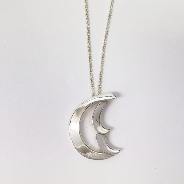 TIFFANY&amp;Co. (Tiffany) Crescent Moon Necklace Silver 925 Women's [Used AB] 20230222