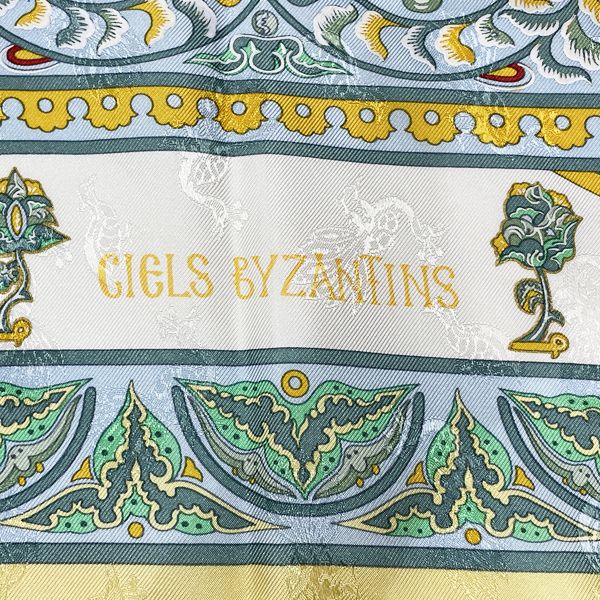 HERMES Carre 90 CIELS BYZANTINS Byzantine Sky Bird Pattern Scarf Silk Women's 20230831