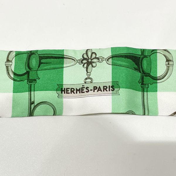 HERMES Twilly MORS ET GOURMETTES VICHY Bit and Chain Scarf Silk Ladies 20230911