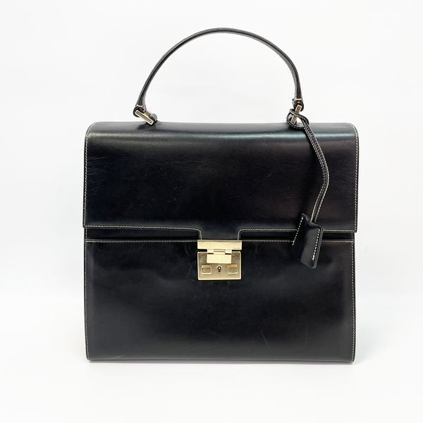 GUCCI Rare Ladylock Square 000.0857.001364 Vintage Handbag Leather Ladies [Used B] 20231102