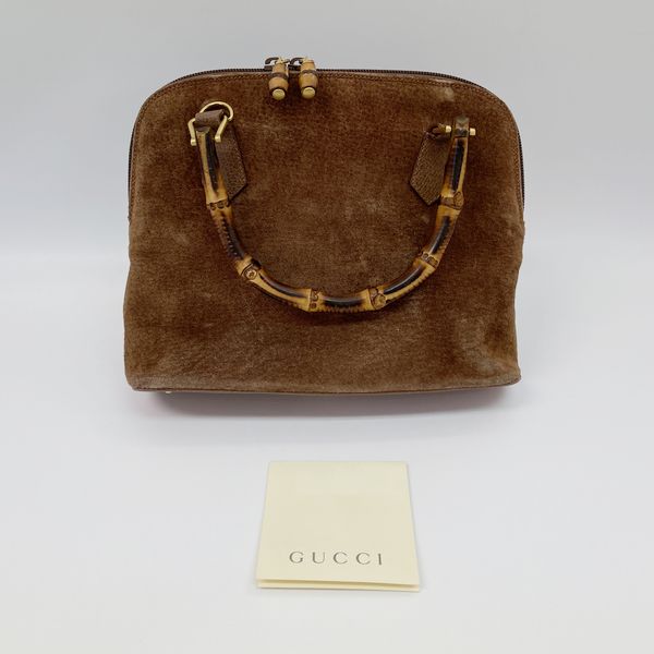 GUCCI Bamboo 000.122.0290 Vintage Handbag Suede/Leather Women's [Used B] 20230227