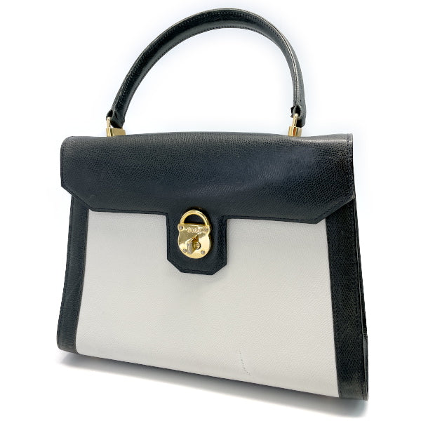 GUCCI Rare Turnlock G Hardware Bicolor Vintage Handbag Leather Women's [Used B] 20230322