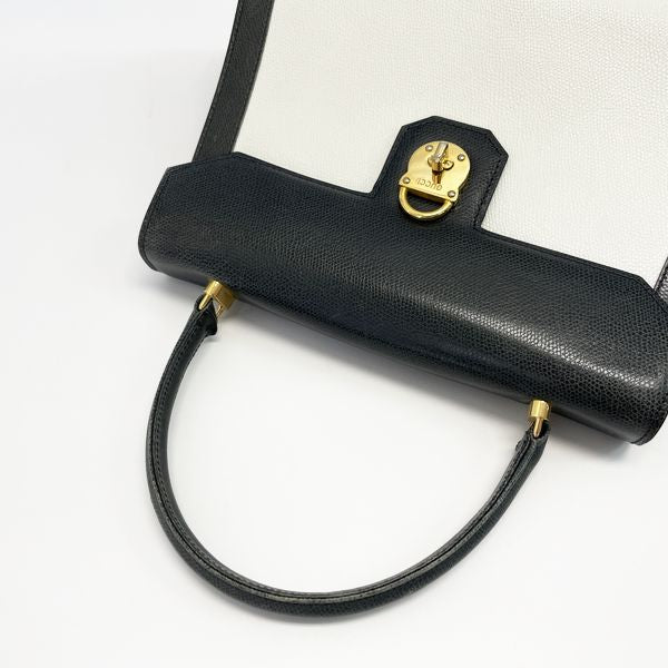 GUCCI Rare Turnlock G Hardware Bicolor Vintage Handbag Leather Women's [Used B] 20230322