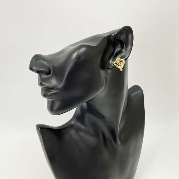 Christian Dior Vintage CD Logo Heart Twist Earrings GP Women's [Used B] 20230301