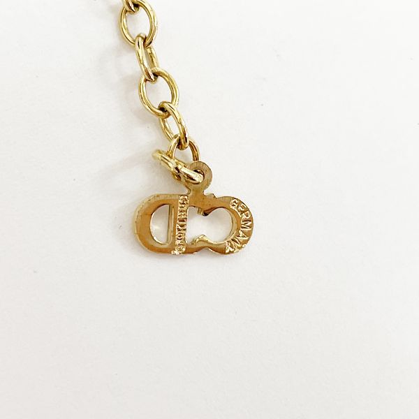 Christian Dior Vintage CD Logo Heart Twist Necklace GP Women's [Used B] 20230308