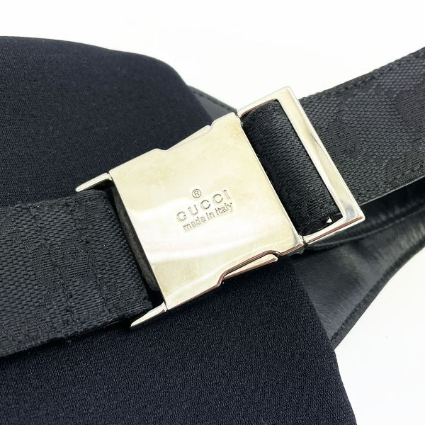 GUCCI Rare Round Mini Stretchable Body Bag 018.002058.1615 Vintage Waist Bag GG Canvas/Leather Unisex [Used AB] 20231102