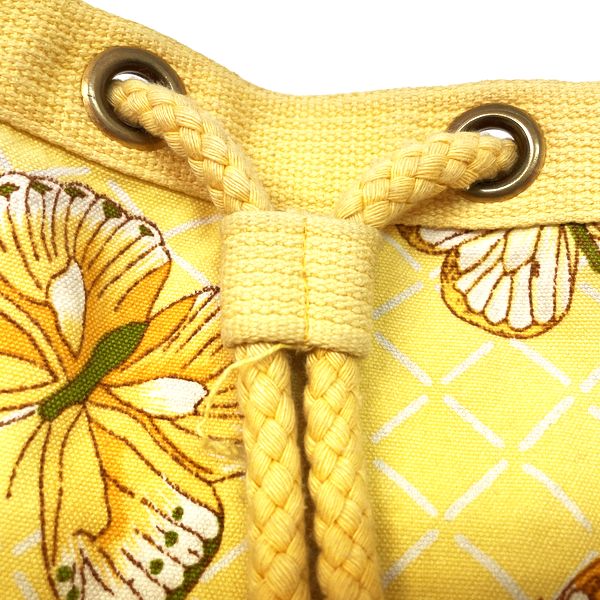 HERMES Rare Butterfly Butterfly Pattern Drawstring Shoulder Vintage Shoulder Bag Cotton Canvas Ladies [Used B] 20230320