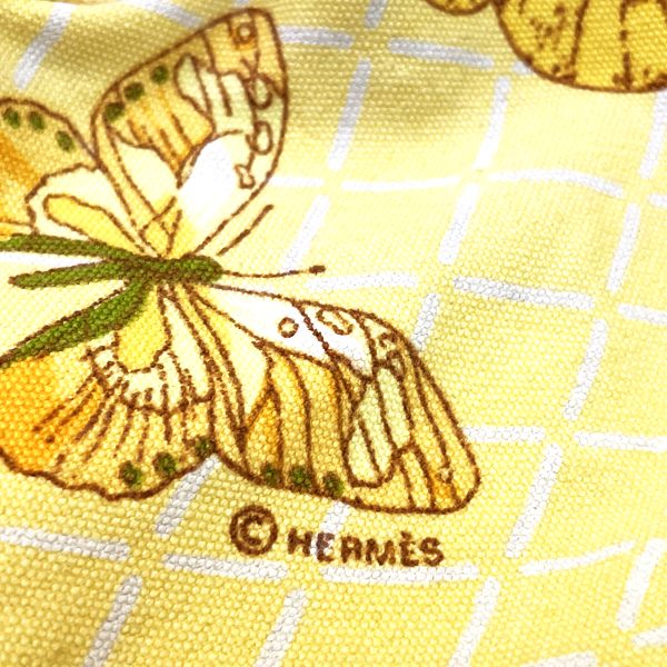 HERMES Rare Butterfly Butterfly Pattern Drawstring Shoulder Vintage Shoulder Bag Cotton Canvas Ladies [Used B] 20230320