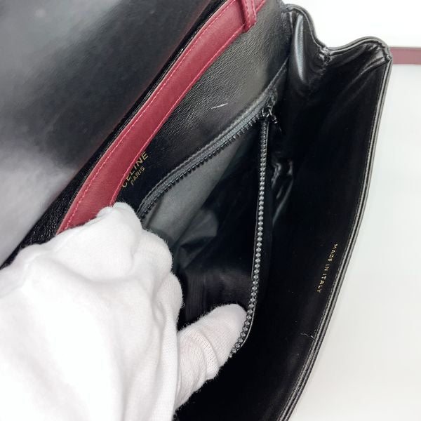 CELINE Macadam Push Lock 2WAY Bicolor Clutch Bag Vintage Shoulder Bag Leather Women's [Used AB] 20230309