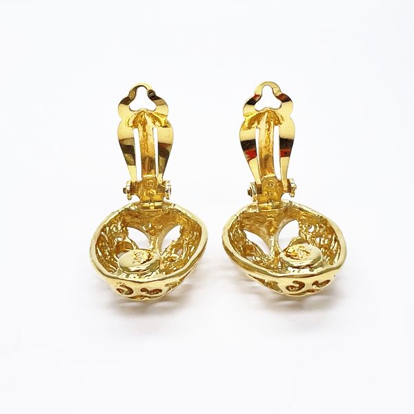 YVES SAINT LAURENT Vintage Arabesque Earrings GP Women's [Used AB] 20230317