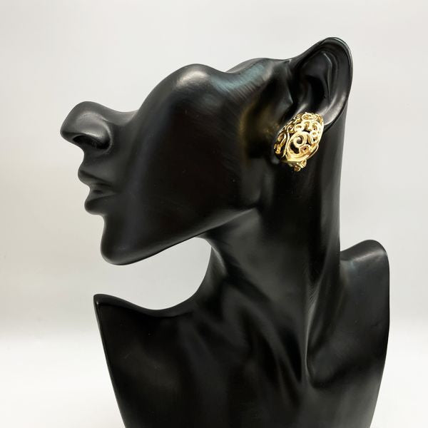 YVES SAINT LAURENT Vintage Arabesque Earrings GP Women's [Used AB] 20230317