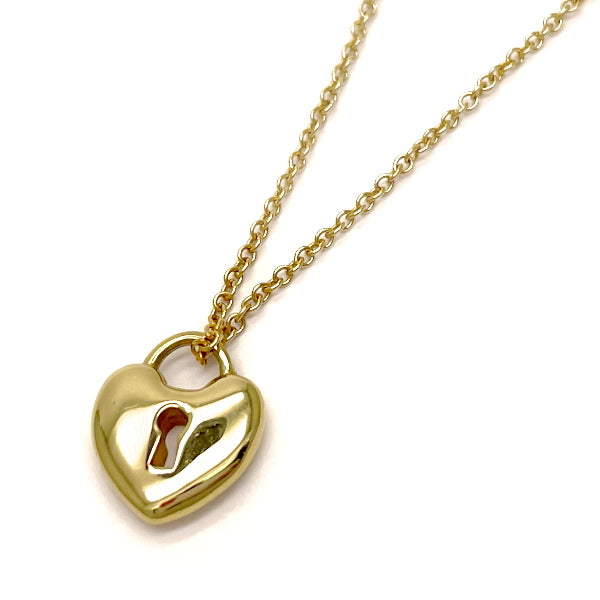 TIFFANY&amp;Co. Heart Lock Necklace K18 Yellow Gold Women's [Used B] 20230320