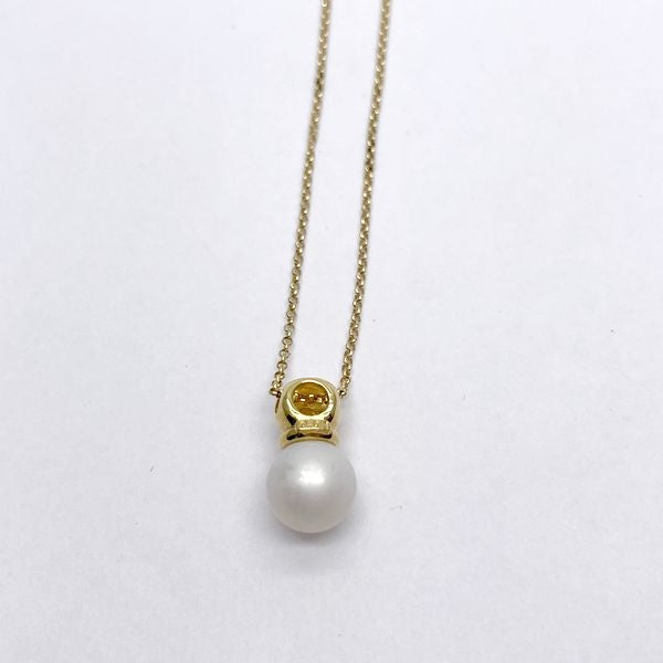 TASAKI Diamond Pearl Necklace Approx. 7.1mm D0.01ct Necklace K18 Yellow Gold Women's [Used B] 20230328
