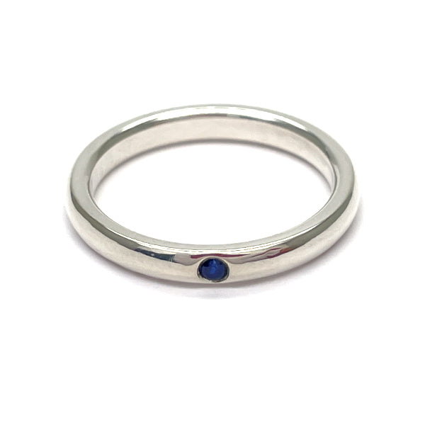 TIFFANY&amp;Co. Stacking Band Ring Sapphire Size 11.5 Ring Silver 925 Women's [Used AB] 20230317