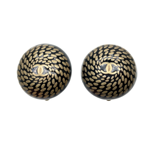 CHANEL Coco Mark Round 97A Vintage Earrings GP/Plastic Women's [Used B] 20230330