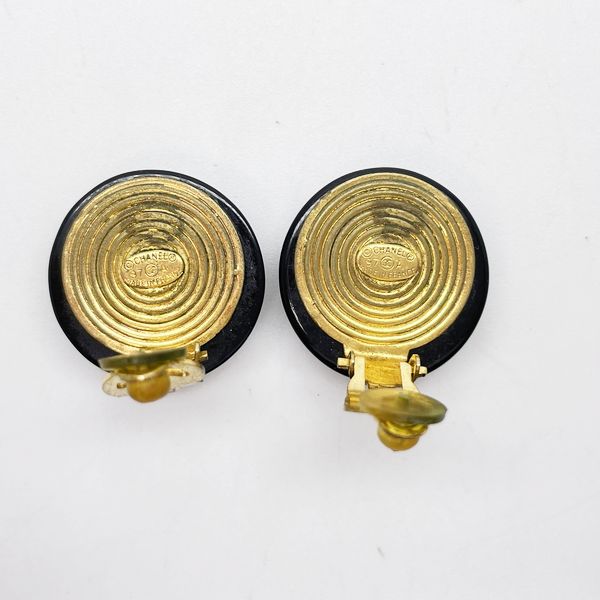 CHANEL Coco Mark Round 97A Vintage Earrings GP/Plastic Women's [Used B] 20230330
