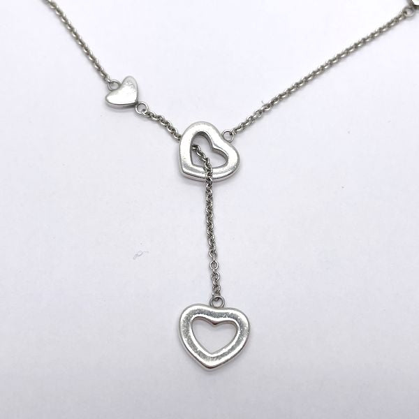 TIFFANY&amp;Co. Open Heart Lariat Necklace Silver 925 Women's [Used B] 20230328