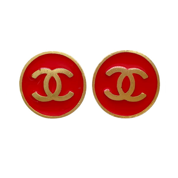 CHANEL Coco Mark Round 01P Vintage Earrings GP Women's [Used B] 20230330