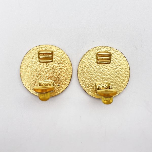 CHANEL Coco Mark Round 01P Vintage Earrings GP Women's [Used B] 20230330