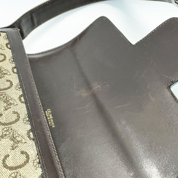 CELINE C Saluki Macadam Carriage Old Vintage Shoulder Bag Canvas/Leather Women's [Used B] 20230322