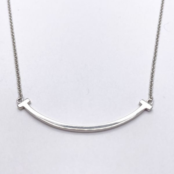 TIFFANY&amp;Co. T Smile Small Necklace K18 White Gold Women's [Used B] 20230331