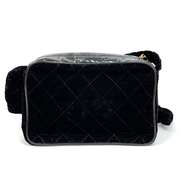 CHANEL Rare Coco Mark Matelasse Square Mini Bijou Shoulder Bag Velor/Leather Women's [Used AB] 20230424