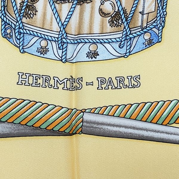 HERMES カレ90 LES TAMBOURS タンブールの太鼓 スカーフ