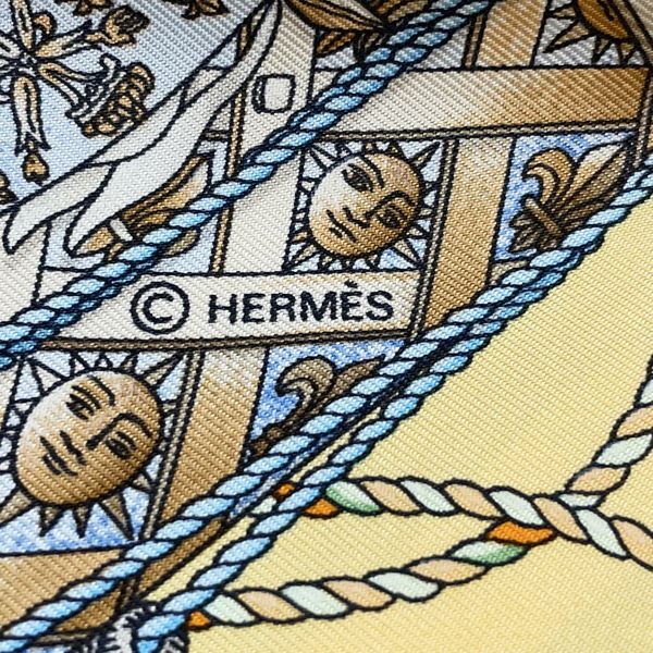 【B】HERMES【エルメス】 カレ90 LES TAMBOURS タンブールの太鼓 スカーフ シルク レディース 20230514