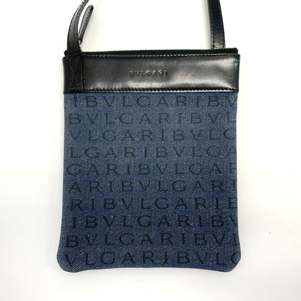 BVLGARI Logomania Pouch Pochette Crossbody Shoulder Bag Canvas/Leather Women's [Used B] 20230330