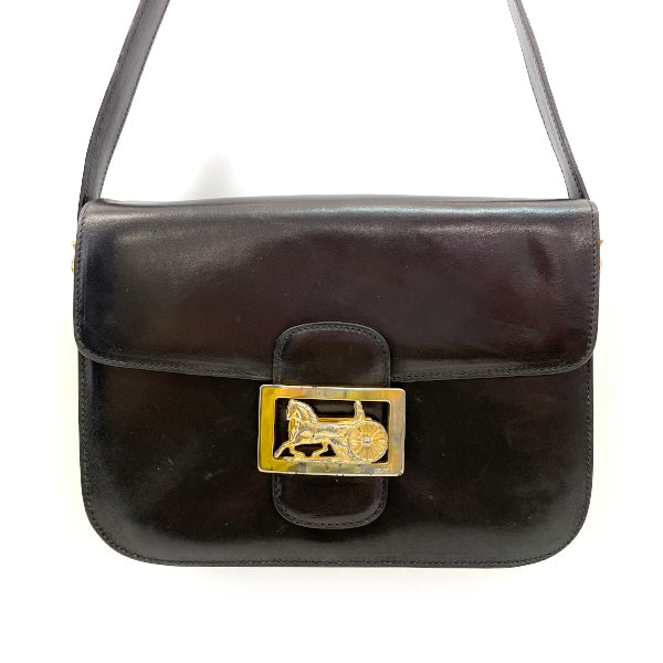 CELINE Classic Popular Carriage Metal Crossbody Vintage Shoulder Bag Leather Women's [Used B] 20231102