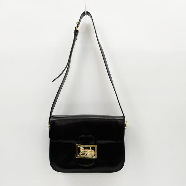 CELINE Classic Popular Carriage Metal Crossbody Vintage Shoulder Bag Leather Women's [Used B] 20231102