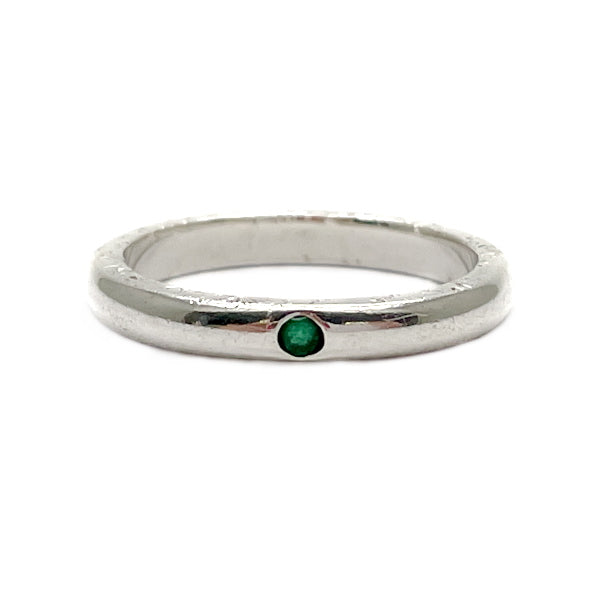 TIFFANY&amp;Co. Stacking Band 1P Emerald Size 10.5 Ring Silver 925 Women's [Used BC] 20230508