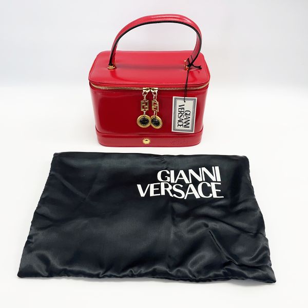 Gianni Versace Sunburst 化妆镜复古手提包皮革女式 [二手 AB] 20231102