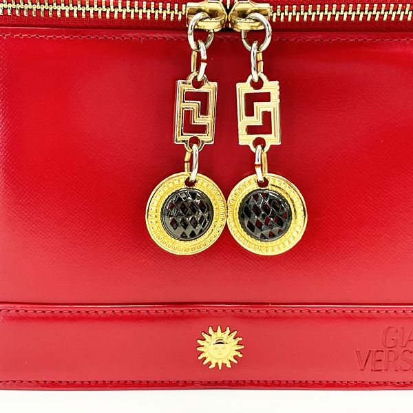 Gianni Versace Sunburst Vanity Mirror Vintage Handbag Leather Women's [Used AB] 20231102