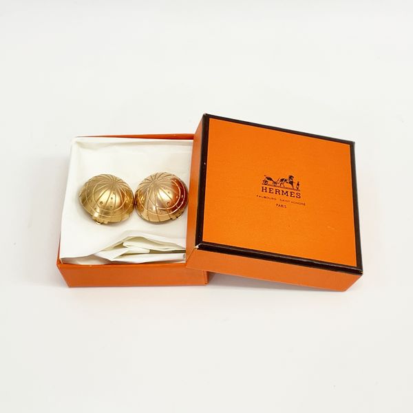 HERMES Zodiac Earrings GP Women's [Used AB] 20230414
