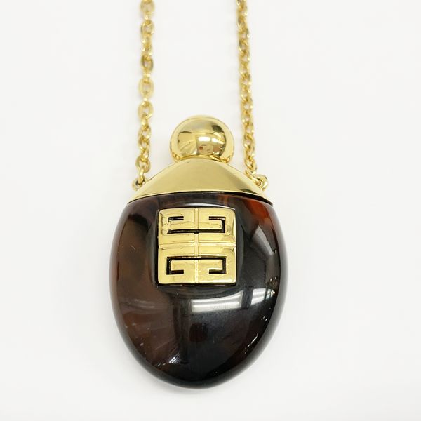 GIVENCHY Vintage Rare Bottle Perfume Perfume Tortoiseshell Motif GP Women's Necklace Gold [Used A/Good Condition] 20404013