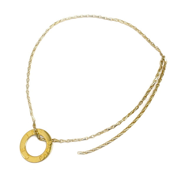 CELINE Vintage Circle Logo Big Long Chain 2WAY GP Women's Necklace Gold [Used AB/Slightly Used] 20404238